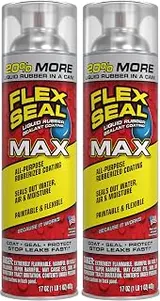 Flex Seal MAX, 17 oz, 2-Pack, Clear, Stop Leaks Instantly, Waterproof Ru...