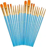 Soucolor Acrylic Paint Brushes Set, 20Pcs Round Pointed Tip Artist Paint...