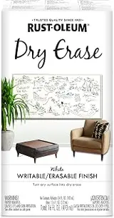 Rust-Oleum 241140 Specialty Dry Erase Brush-On Paint Kit, White 16 Fl Oz...