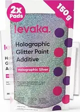 Glitter for Paint [5.3oz] – Holographic Silver with 2 x Buffing Pads – G...