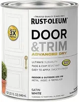 Rust-Oleum 369384 Advanced Dry Door & Trim Paint, Quart, Satin White