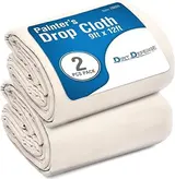 Pack of 2: All Purpose Canvas Drop Cloth Cotton Tarp 9x12 Large Canvas T...