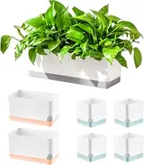 LaLaGreen Planters for Indoor Plants (7 Pack) Assorted Color Window Boxe...