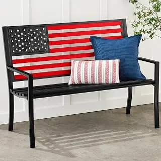 Best Choice Products Outdoor Bench 2-Person Steel Indoor/Outdoor Bench f...