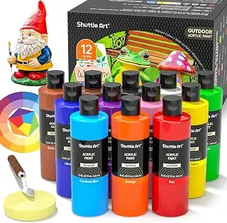 Shuttle Art Outdoor Acrylic Paint Set, 12 Colors Waterproof Paint, 8.45o...
