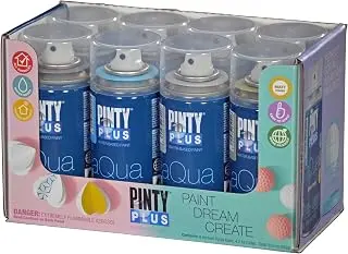 Pintyplus Aqua Mini Spray Paint - Art Set of 8 Water Based 4.2oz Cans. U...