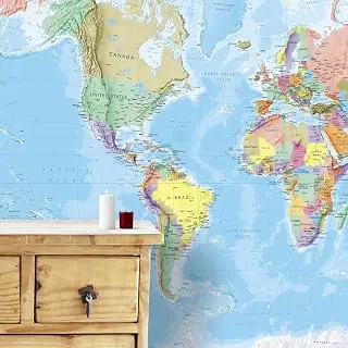 Maps International - Giant World Map Mural - Mega-Map Of The World Wallp...