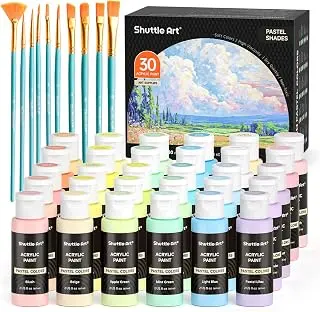 Shuttle Art 40 Pack Pastel Acrylic Paint Set, 30 Colors, 60ml/2oz Bottle...