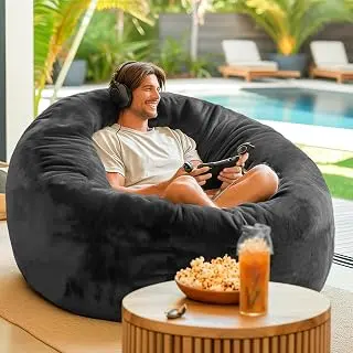 Codi Bean Bag Chair with Filler Included, 4 FT - Comfy Large Beanbag Cha...