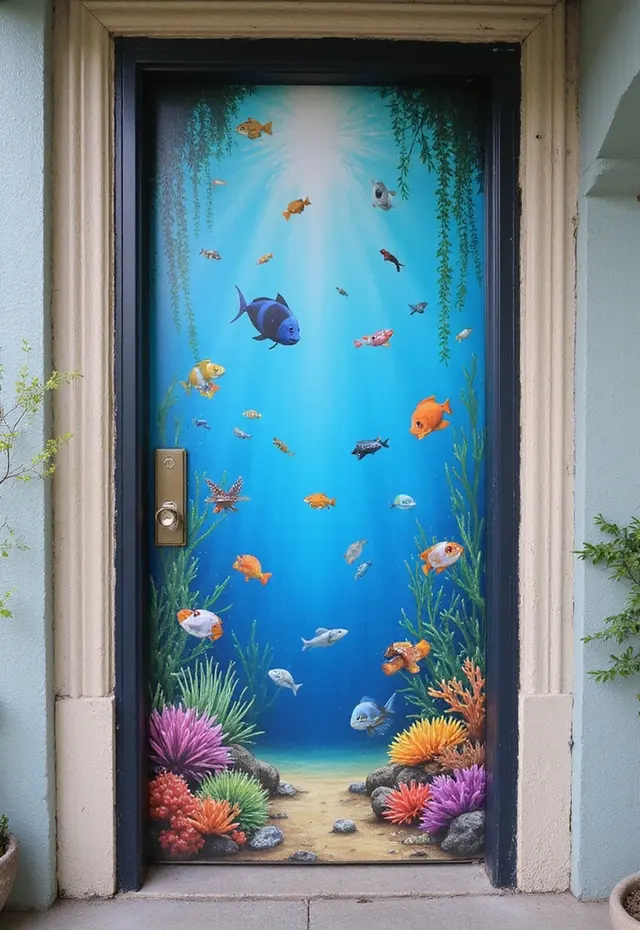 21 Creative DIY Door Mural Ideas That'll Make Your Neighbors Jealous - 12. Under the Sea