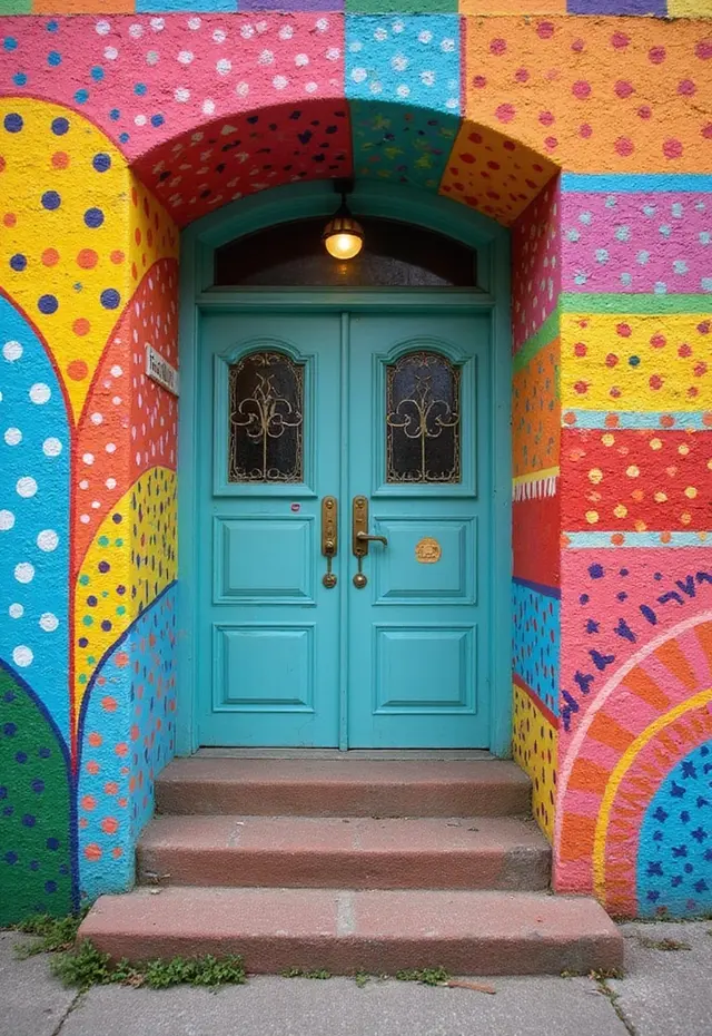 21 Creative DIY Door Mural Ideas That'll Make Your Neighbors Jealous - 11. Playful Patterns