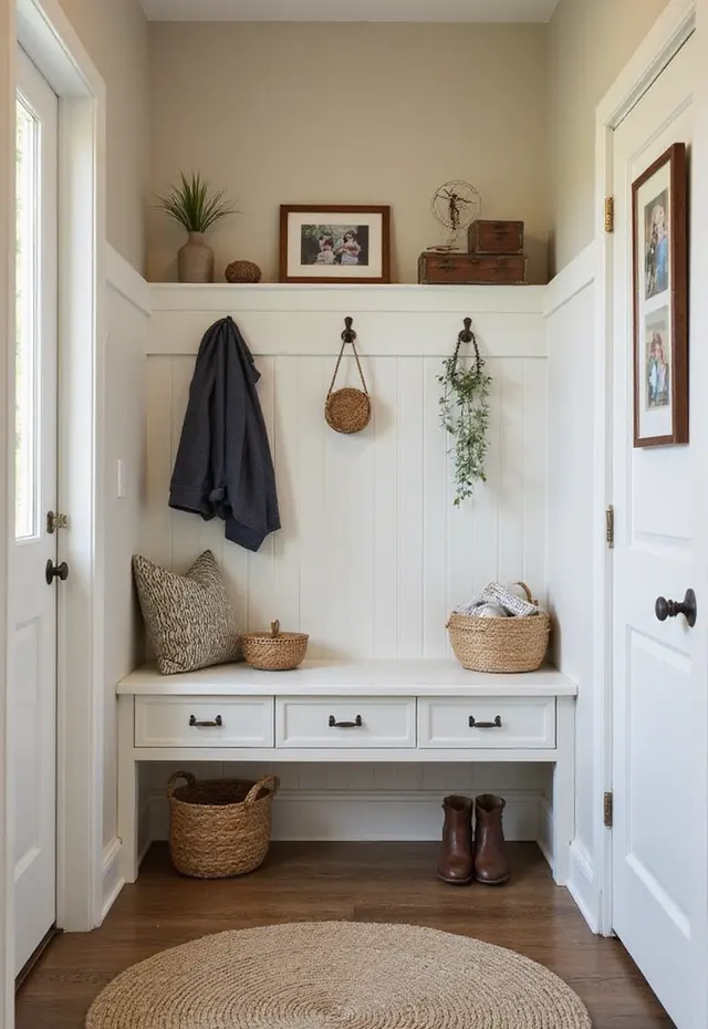 15 Small Mud Room Ideas That Prove Size Doesn’t Matter - 15. A Warm Welcome