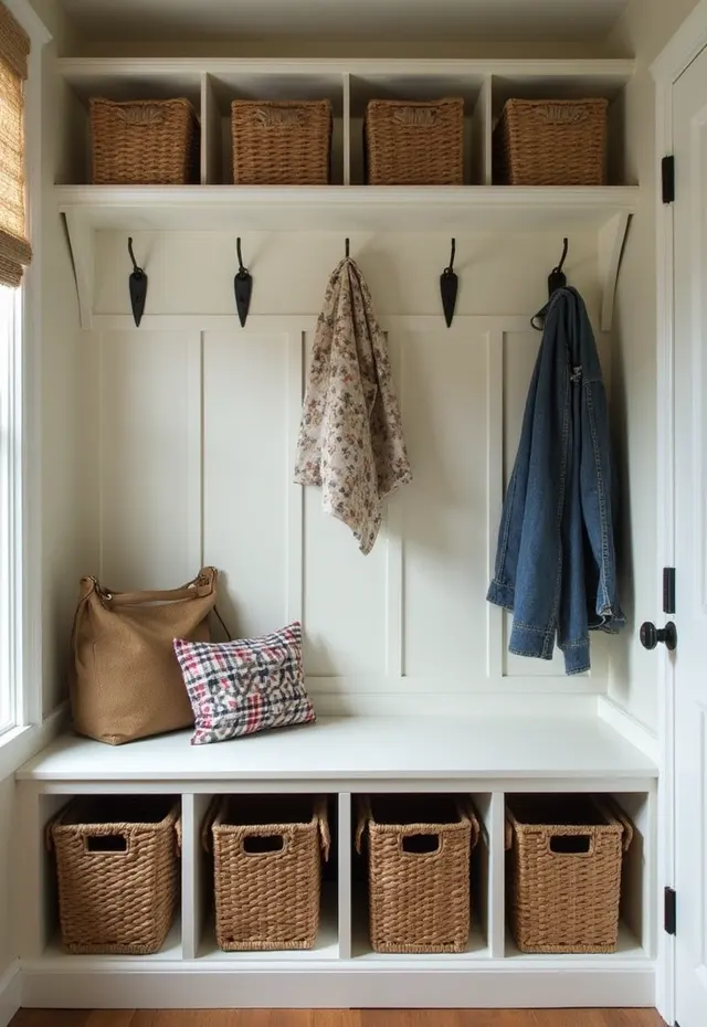 15 Small Mud Room Ideas That Prove Size Doesn’t Matter - 13. Seasonal Storage Solutions