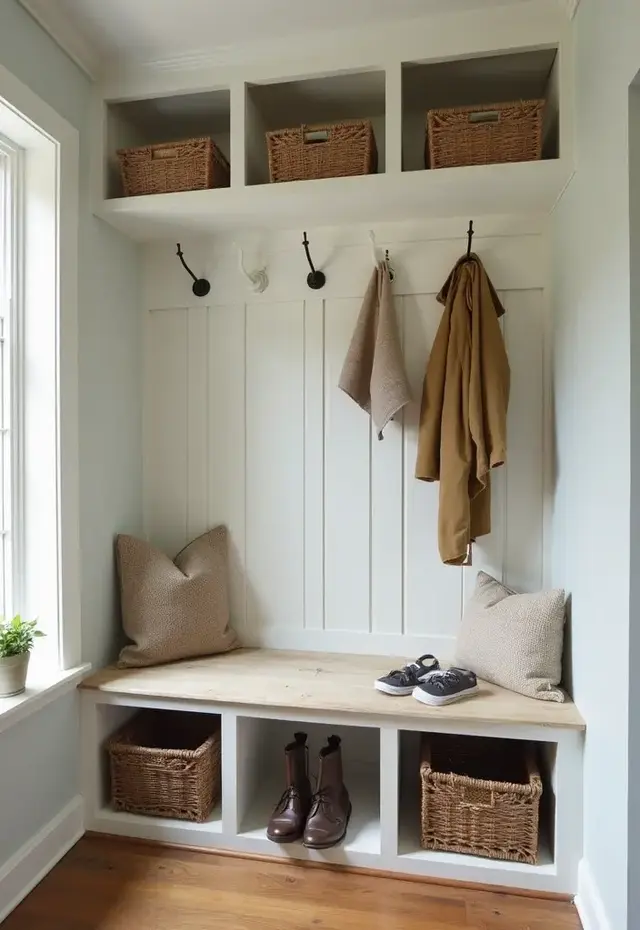 15 Small Mud Room Ideas That Prove Size Doesn’t Matter - 3. Multi-Functional Furniture