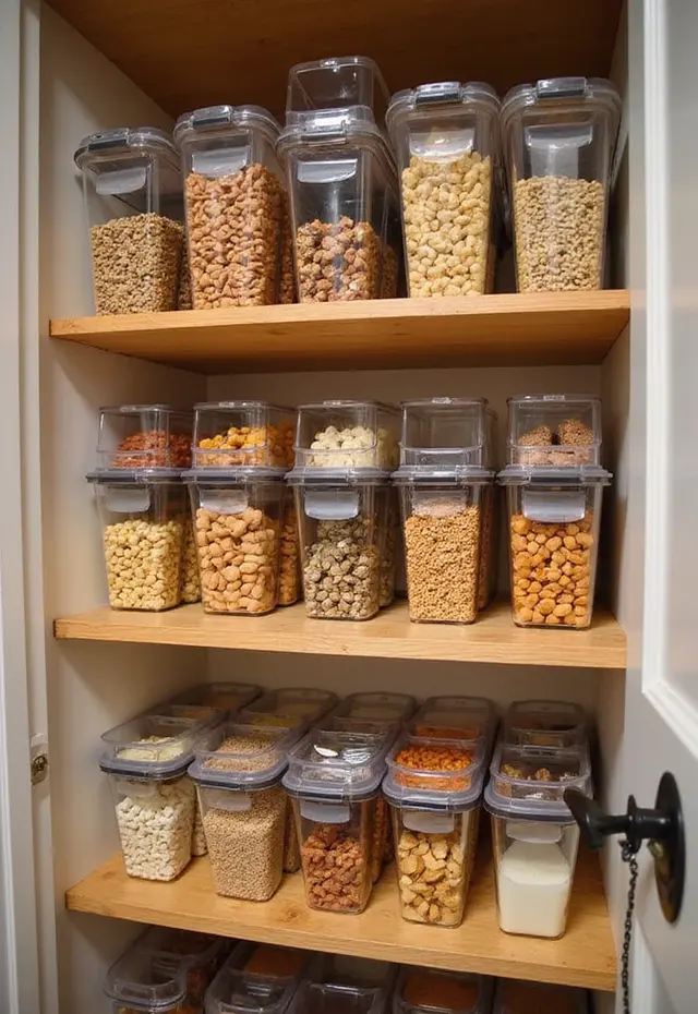 19 DIY Pantry Ideas That Are Budget-Friendly and Stylish - 15. Stackable Bins for Snacks