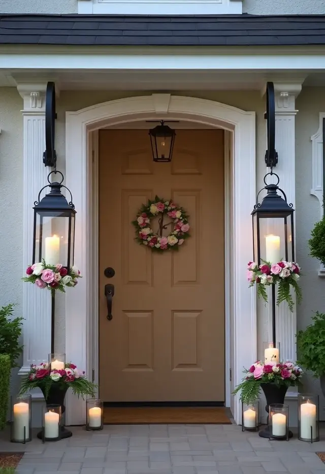 14 Budget Valentines Door Decor Ideas That Look Expensive - 10. Romantic Lanterns