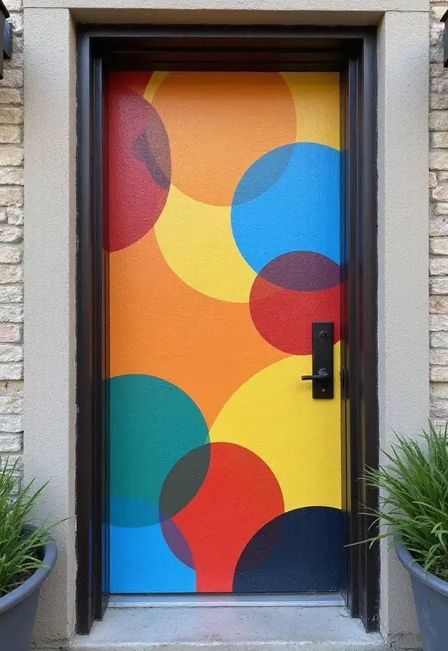 21 Creative DIY Door Mural Ideas That'll Make Your Neighbors Jealous - 2. Geometric Glam
