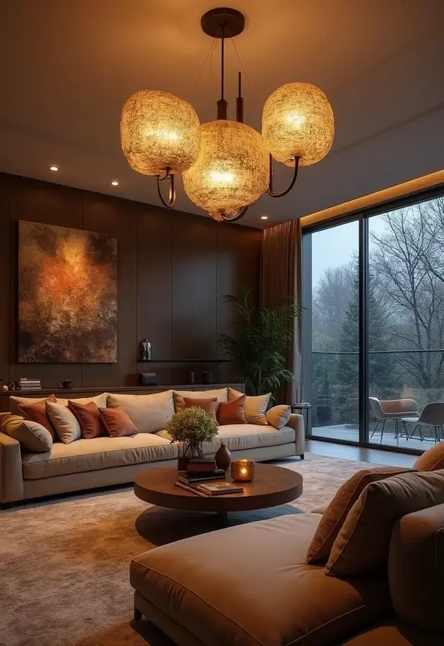 25 Luxurious Living Room Trends for 2026 That'll Make Your Friends Jealous (#18 Will Blow Your Mind!) - 23. Bold Lighting Fixtures