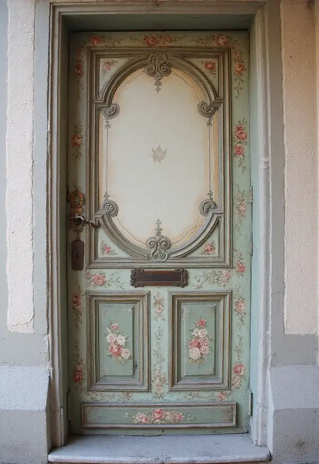 21 Creative DIY Door Mural Ideas That'll Make Your Neighbors Jealous - 5. Vintage Charm