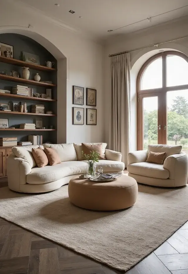 25 Luxurious Living Room Trends for 2026 That'll Make Your Friends Jealous (#18 Will Blow Your Mind!) - 20. Curved Furniture