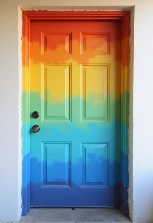 21 Creative DIY Door Mural Ideas That'll Make Your Neighbors Jealous - 7. Bold Ombre
