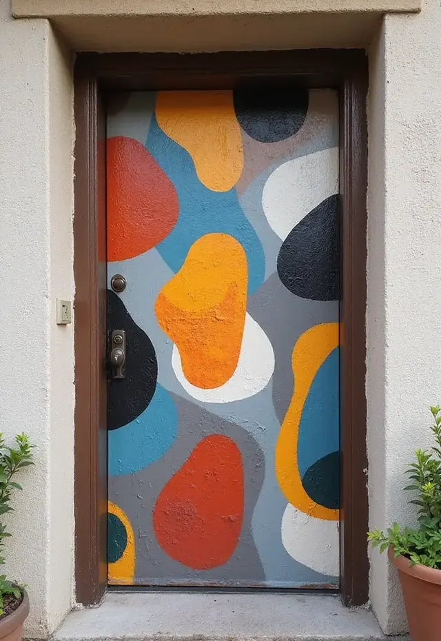 21 Creative DIY Door Mural Ideas That'll Make Your Neighbors Jealous - 8. Artistic Abstract