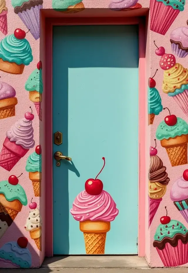 21 Creative DIY Door Mural Ideas That'll Make Your Neighbors Jealous - 18. Sweet Treats