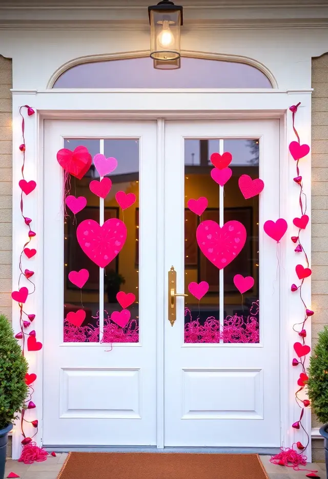 14 Budget Valentines Door Decor Ideas That Look Expensive - 13. Heart-Shaped Window Clings