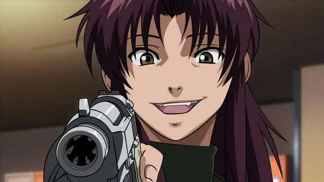 revy black lagoon anime girls with purple hair