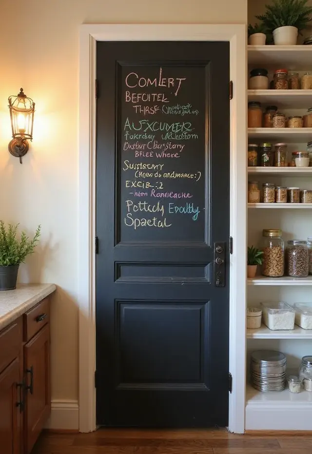 19 DIY Pantry Ideas That Are Budget-Friendly and Stylish - 17. Chalkboard Paint for a Custom Look