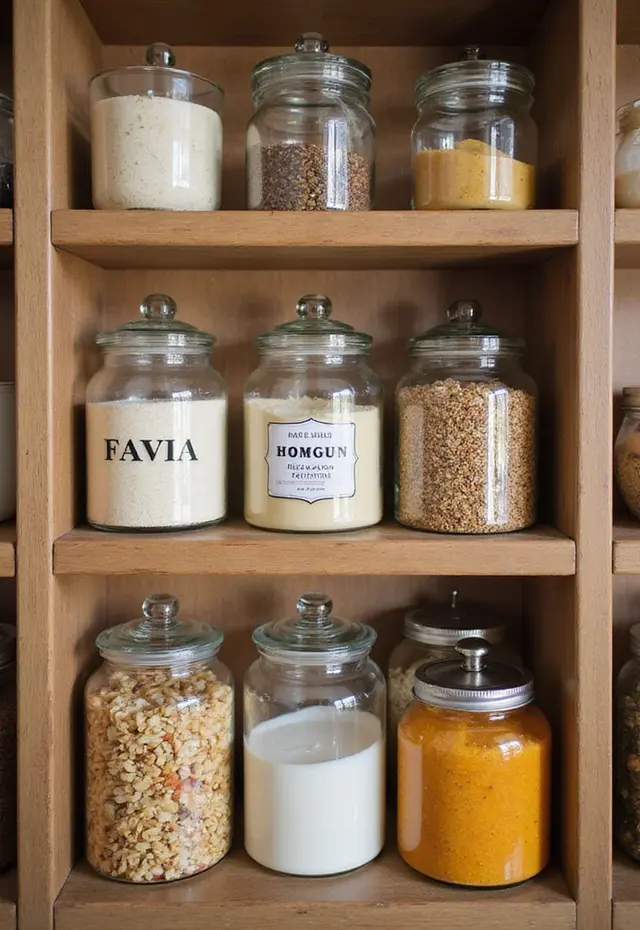 19 DIY Pantry Ideas That Are Budget-Friendly and Stylish - 18. Decorative Storage Canisters