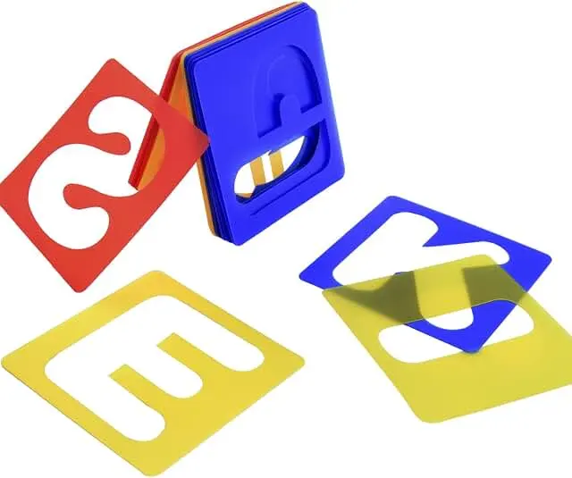 TecUnite 26 Pieces Alphabet Stencils Set Plastic Letter Stencils for Pai...