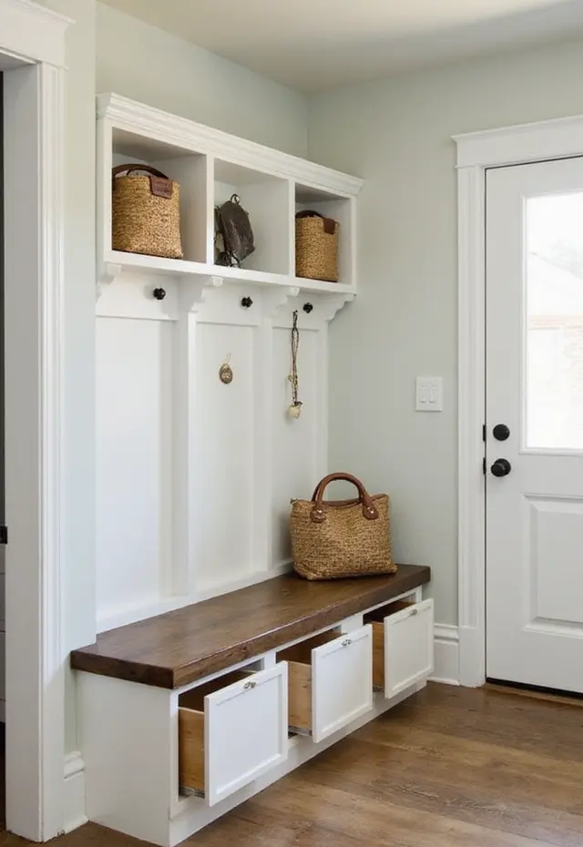 15 Small Mud Room Ideas That Prove Size Doesn’t Matter - 7. Cleverly Concealed Storage