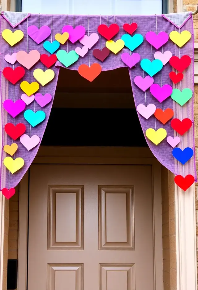 14 Budget Valentines Door Decor Ideas That Look Expensive - 9. Fabric Banner of Love