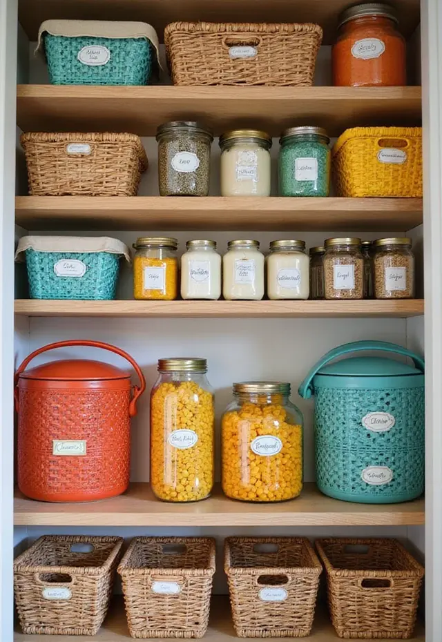 19 DIY Pantry Ideas That Are Budget-Friendly and Stylish - 3. Color-Coded Organization