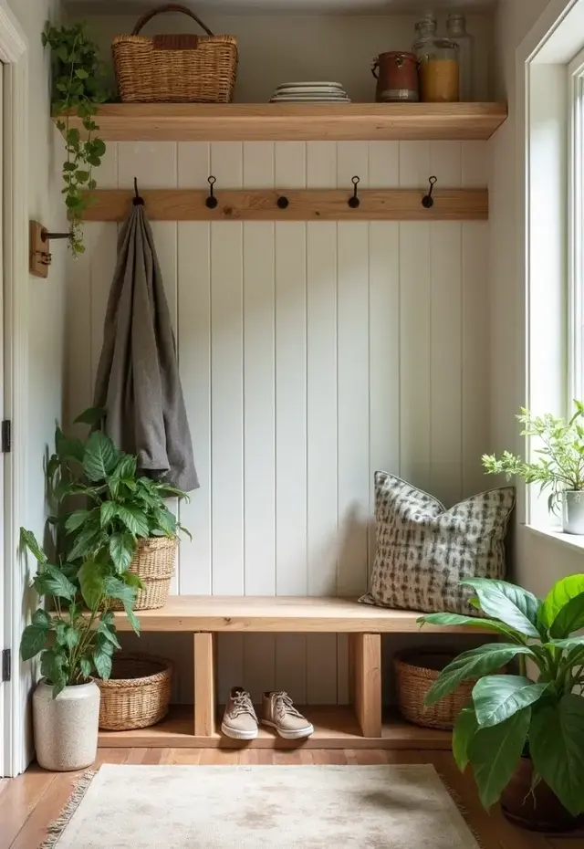 15 Small Mud Room Ideas That Prove Size Doesn’t Matter - 5. Nature-Inspired Elements