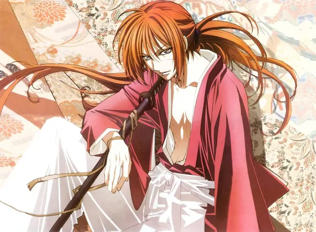 kenshin himura rurouni kenshin anime boys with long hair