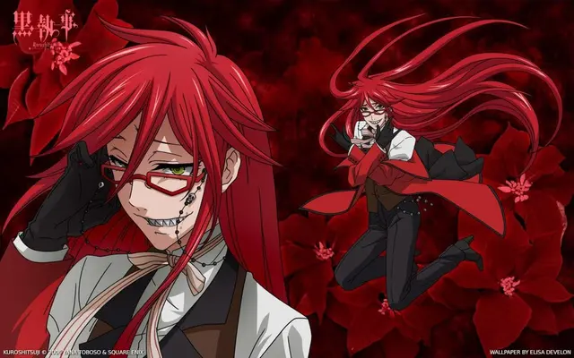 grell sutcliff black butler anime boys with long hair