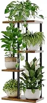 Bamworld Plant Stand Indoor, Corner 4 Tier Metal Plant Shelf for Multipl...