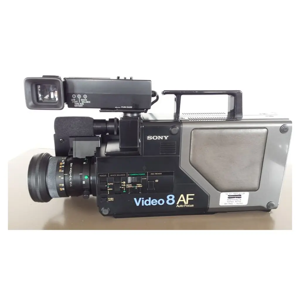 A Sony Video8 camcorder illustrating the shrinking home video camera