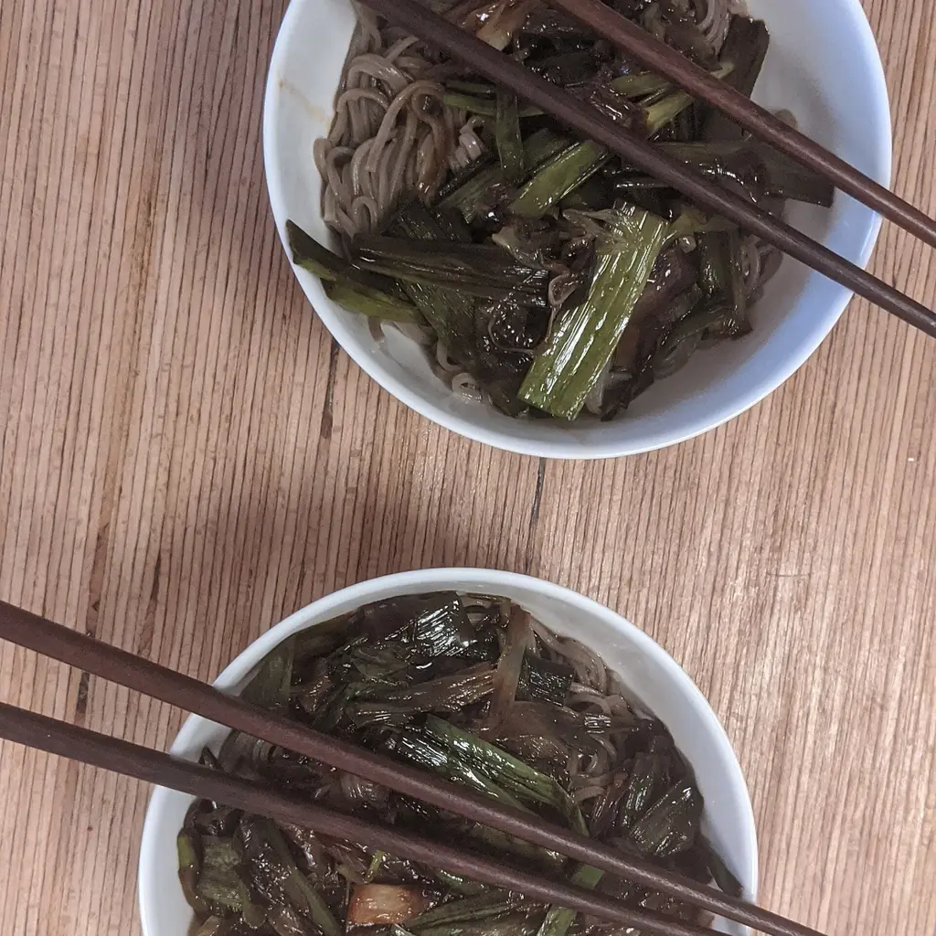 Soba noodles served hot or cold
