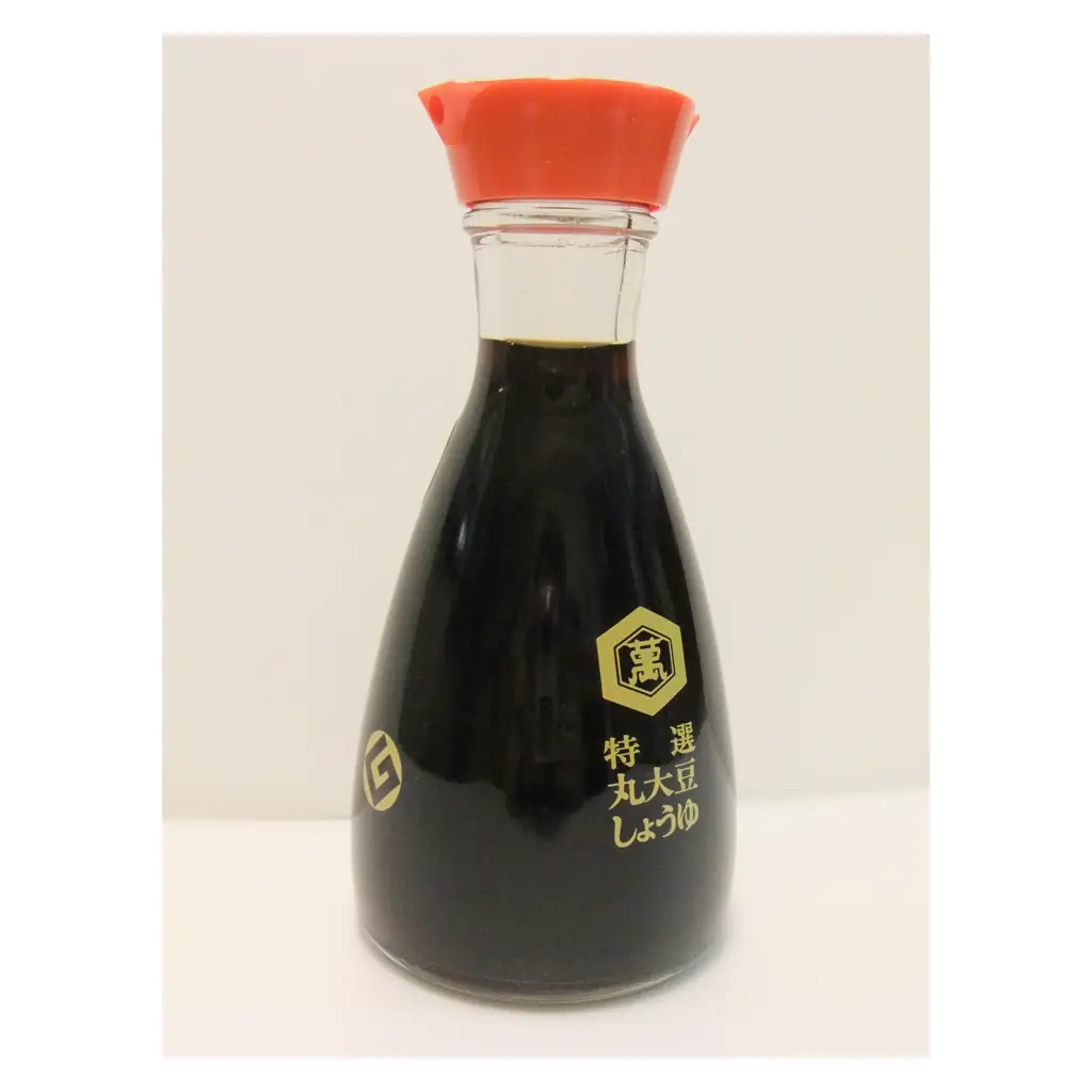 A Kikkoman soy sauce table bottle.
