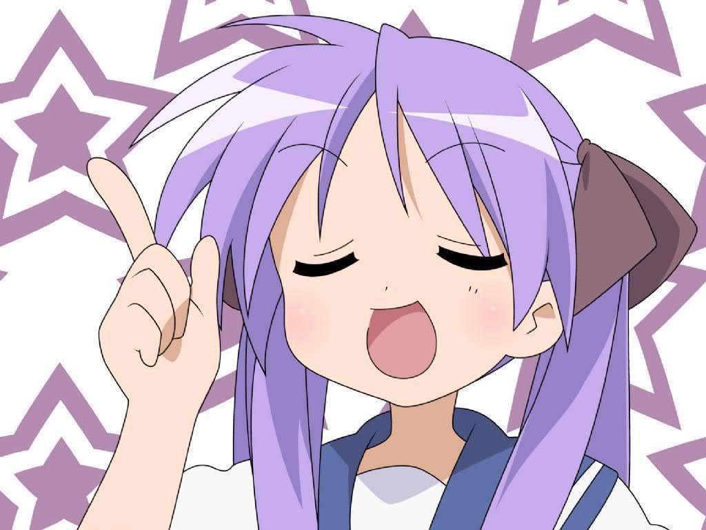 kagami hiiragi lucky star anime girls with purple hair