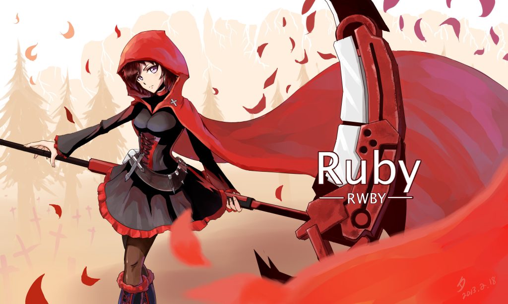 ruby red rose (rwby) anime girls with short hair